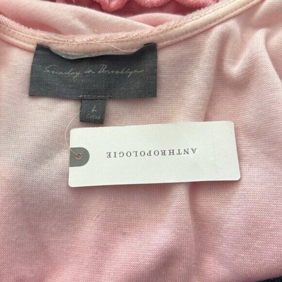 ANTHROPOLOGIE Sunday In Brooklyn Scoop Neck Terry Cropped Top Size L NEW - Picture 7 of 8
